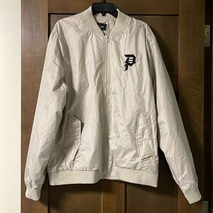 Primitive Skateboarding Cream NWOT Bomber Zip Up Jacket Size Large